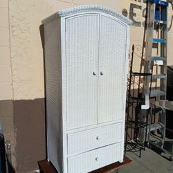 Pier 1 Imports Wicker Armoire Wardrobe Cabinet
