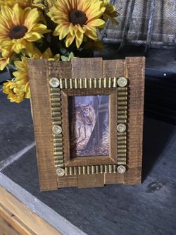 Beautiful Rustic Picture Frame With Ammo Decor