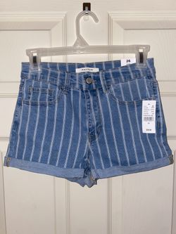 Women’s PacSun Blue Striped Jean Shorts Size 26  
