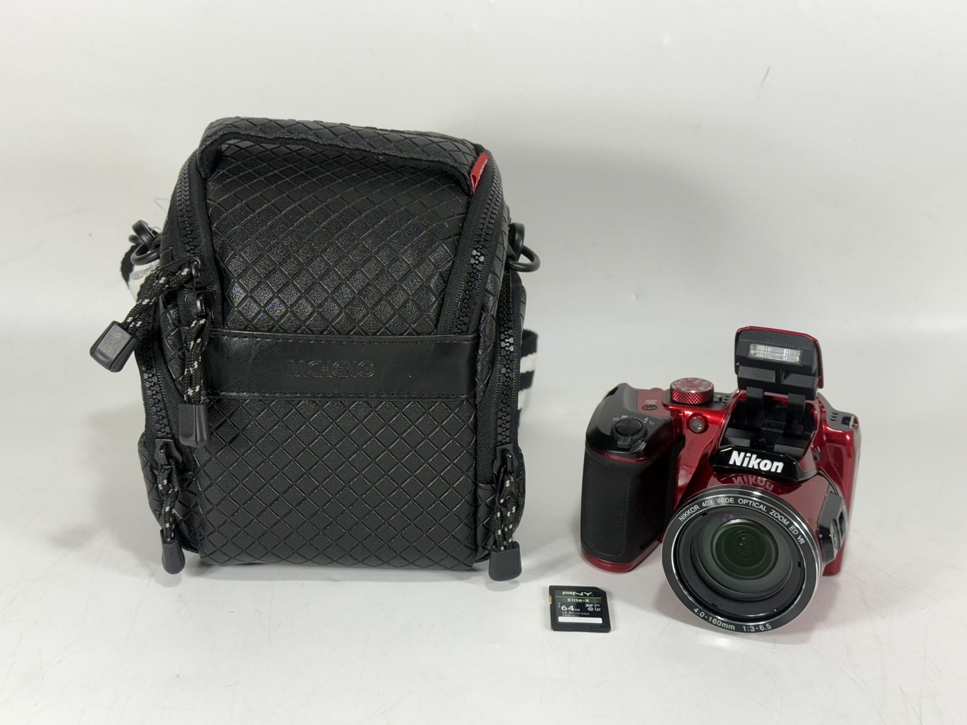 Nikon COOLPIX B500 Red Wifi 16MP Digital Camera With 64GB SD Card ~ 40x Zoom