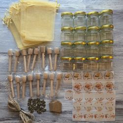 16-Piece DIY Honey Favor Kit - Wedding, Baby Shower, Bridal Shower, Birthday, Party Gifts