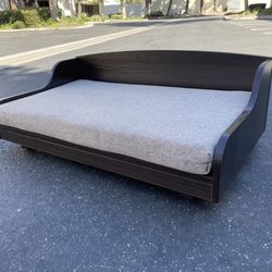 Raised Wood Frame Pet Bed with Easy to Clean Mattress for Small Pets