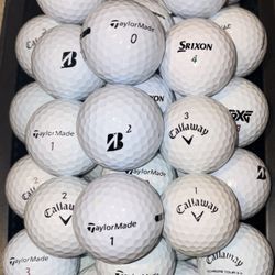 50 Golf Balls As Pictured- Callaway, TaylorMade, Bridgestone, Titleist….