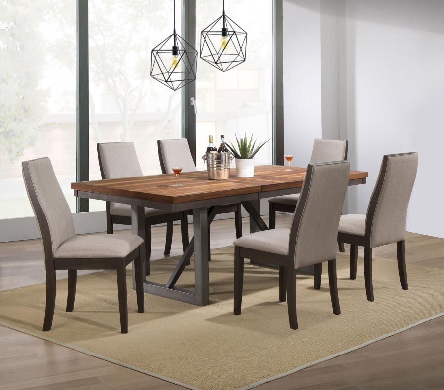 NEW Eleant 7 PC Extension Table Chairs Dining Room Set $10 DOWN