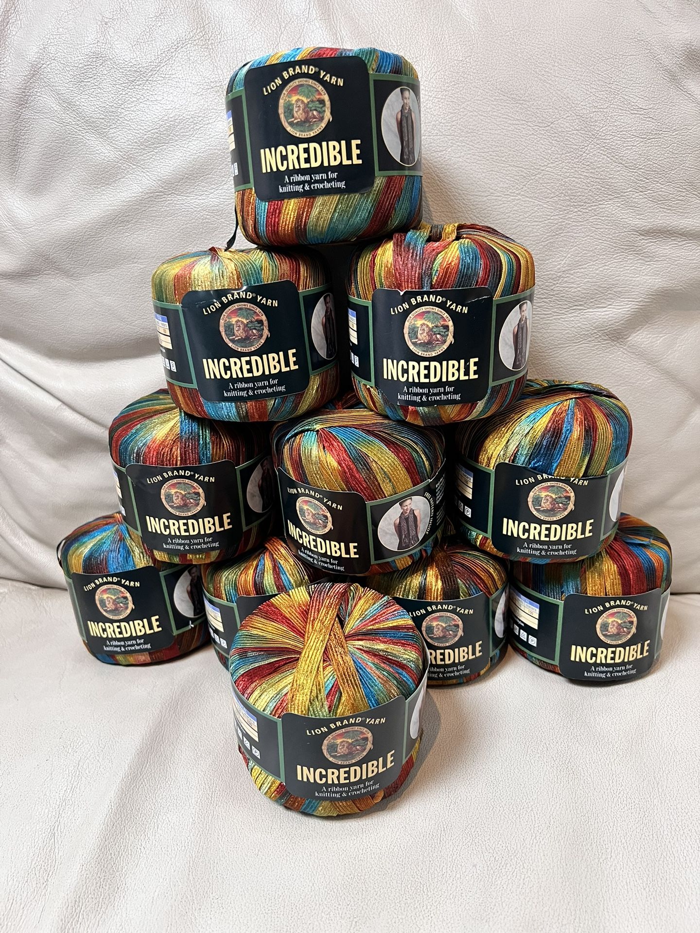 Lion brand Yarn Incredible Ribbon Yarn - Copper Penny Color (11 Qty)