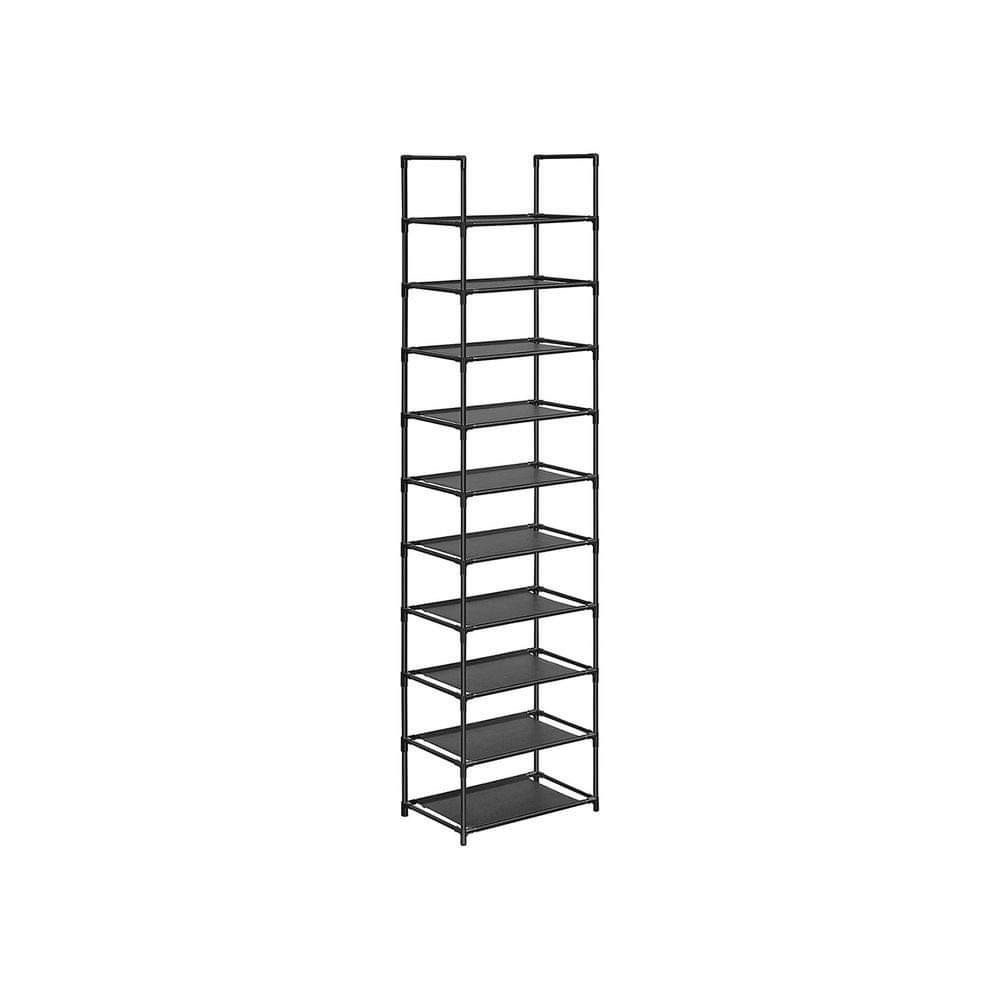 Shoe Rack, 10 Tier Shoe Shelf, Shoe Storage Organizer,11 x 17.7 x 68.1 Inches,Black