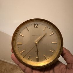Tiffany & Co Brass Desk Clock Quartz Vintage