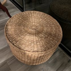 Wicker Storage Ottoman