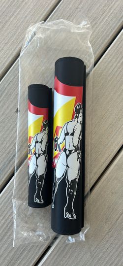 S&M BMX WHIP GIRL PAD SET BLACK RETRO BICYCLE MADE IN USA BAR PADS CULT SE