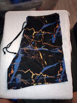 Athletic Mesh Shorts with Abstract Print