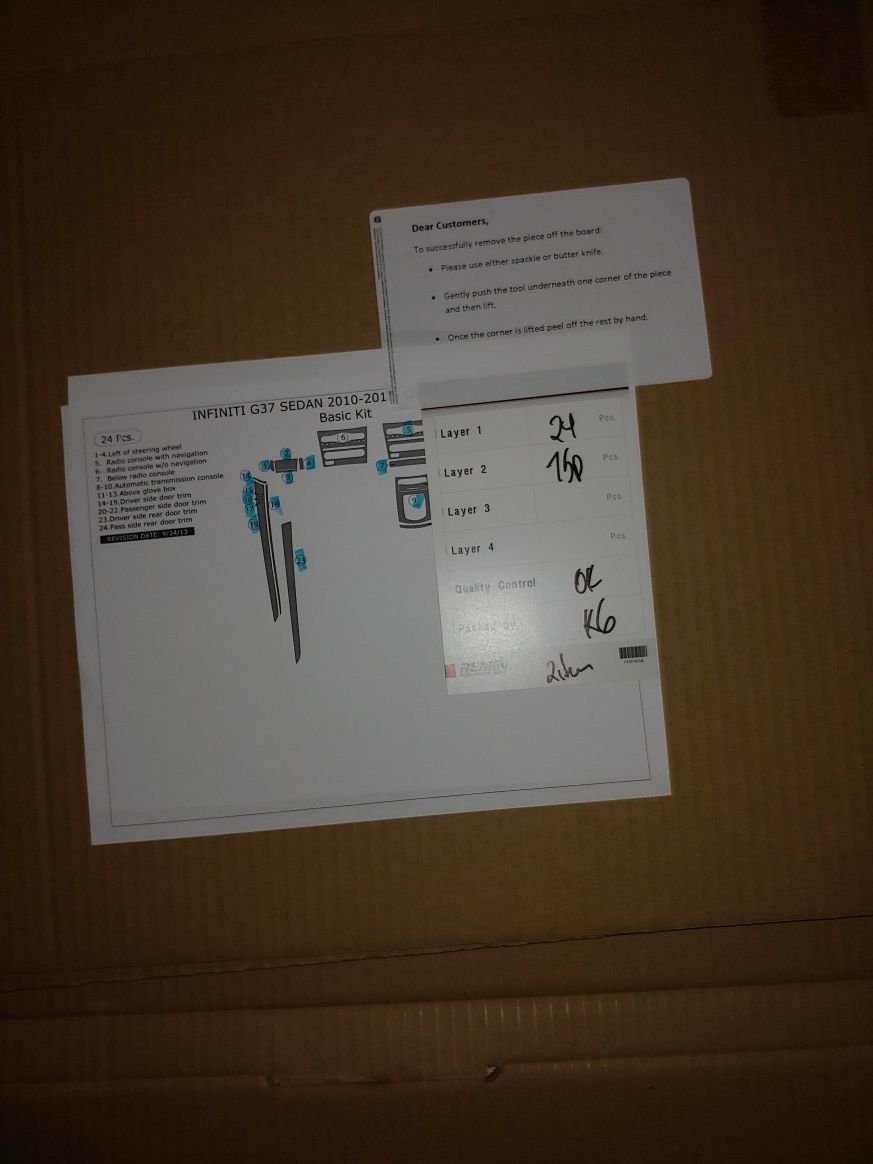 Remin real wood dash trim Kit for Infiniti G37 2010-2013. Brand new still in box