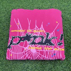 New Sp5der Web P*NK Pinķ Hoodie Size S, L, XL