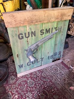 Old wooden cult 1883 sign