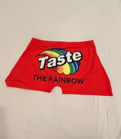 4xl plus size Red Taste the Rainbow Shorts