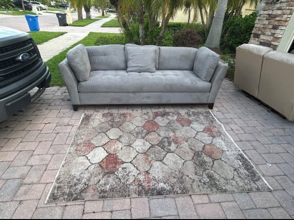 Sofa King Comfortable Grey Cindy Crawford Tufted Sofa For Sale! Free Local Delivery!