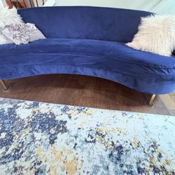 Modern Crescent Shape velvet Sofa 