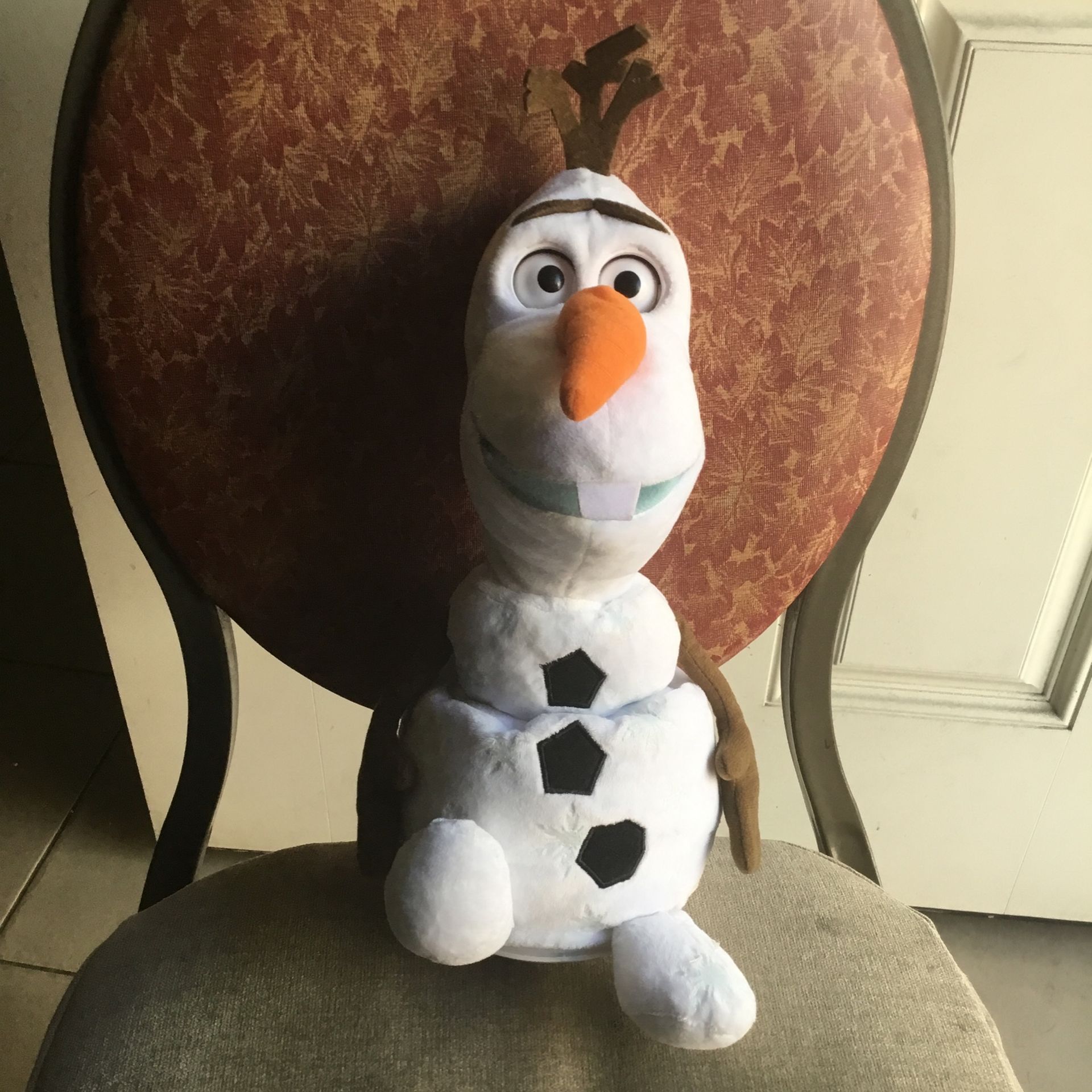 12 Inch disney frozen talking plush olaf Round Bottom, Eyes Won't Open