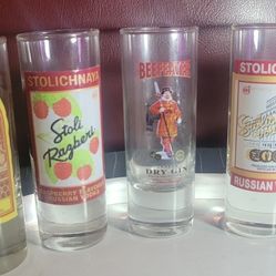 Shot Glasses , 4 , Kahula, Russian Vodka, Dry Gin, Russian Vodka, $20