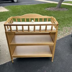Vintage Solid Wood Changing Table And Storage