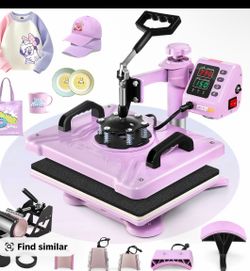 AKEY Heat Press Machine Pink Combo
