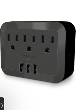 Outlet Extender with USB, Manymax 3 AC Outlets Wall Plug Adapter with 3 USB Wall Charger, Multi Plug Outlet Extender, Wall Mount Outlet Splitter for H