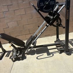Powertec Leg Press In Good Condition Comes With A Pair Of Almost New Pair Of 45 Pounds Olympic Weights 