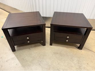 Espresso-finished nightstands/coffee tables