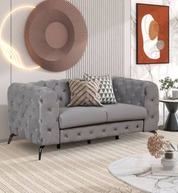 Nice comfortable couches suede material. Very comfortable and cushion . After a heavy busy day at work with projects.  Get home relax the rest of the 