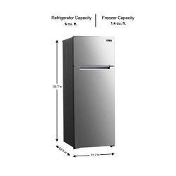 7.3 cu. ft. 2-Door Mini Fridge in Platinum Steel with Freezer