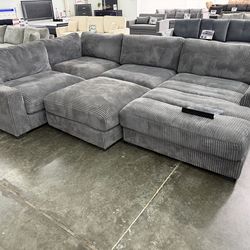 Gray Sofa Sectional Modular Style/ you can add to make it bigger