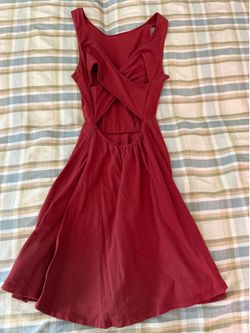 Red Sleeveless Cutout Midi Dress
