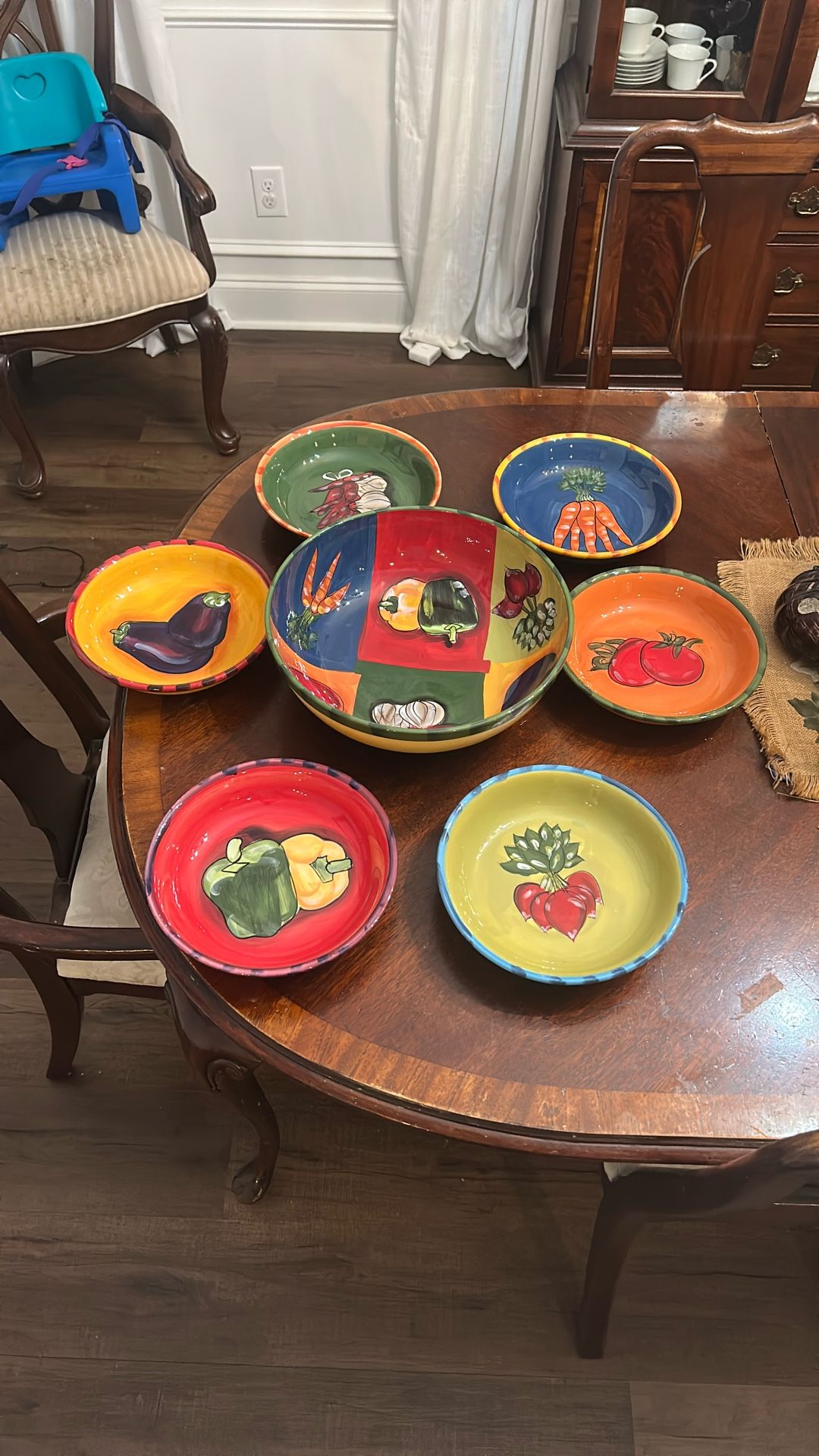 Vintage Pasta Salad Vegetable Plate Set