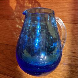 Blue Glass Mini Pitcher 