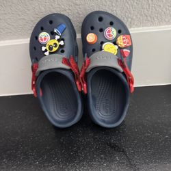 Red And Dark Blue Crocs