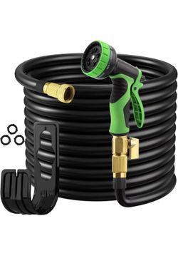 100FT 3/4 Garden Hose Black Lightweight Water Hose