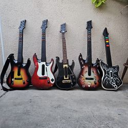 Ps3 Or Ps2 Or Nintendo Wii Guitar Hero And Activision Guitar Hero  Controller All Lot Bundle $100