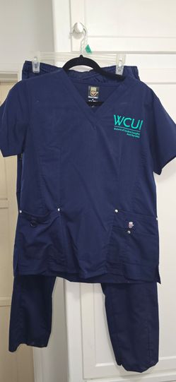 Dress A Med Navy Scrub Set WCUI Embroidered - 2 sets