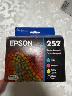 Epson 252 DuraBrite Black And Cyan, Magenta, Yellow Ink Cartridges, Pack Of 4,