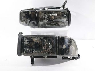 REFURBISHED 94-01 DODGE RAM 1500 94-02 RAM 2(contact info removed) SMOKED LENS HEADLIGHTS