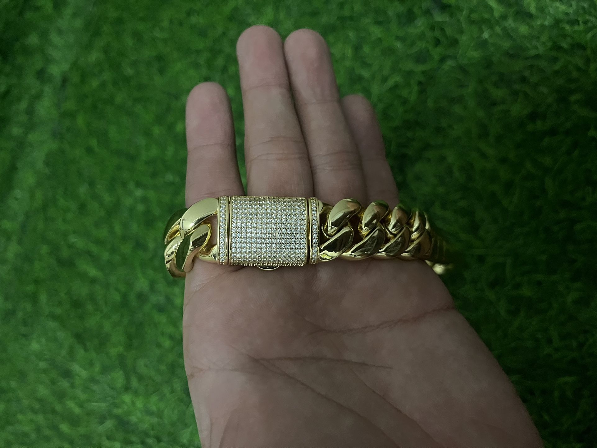 Gold Plated Cuban Chain Set