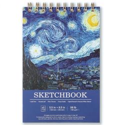 Sketch Book -spiral Bound Sketch Pad,5.5”x8.5”, 45sheets,98lb