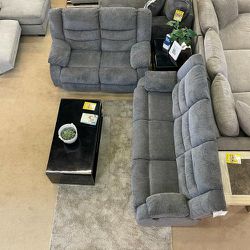 Tulen Gray Manual Reclining Sofa & Loveseat⭐ Online Shopping ⭐ Delivery Financing ⭐ Brand New ⭐ Ashley Collection 