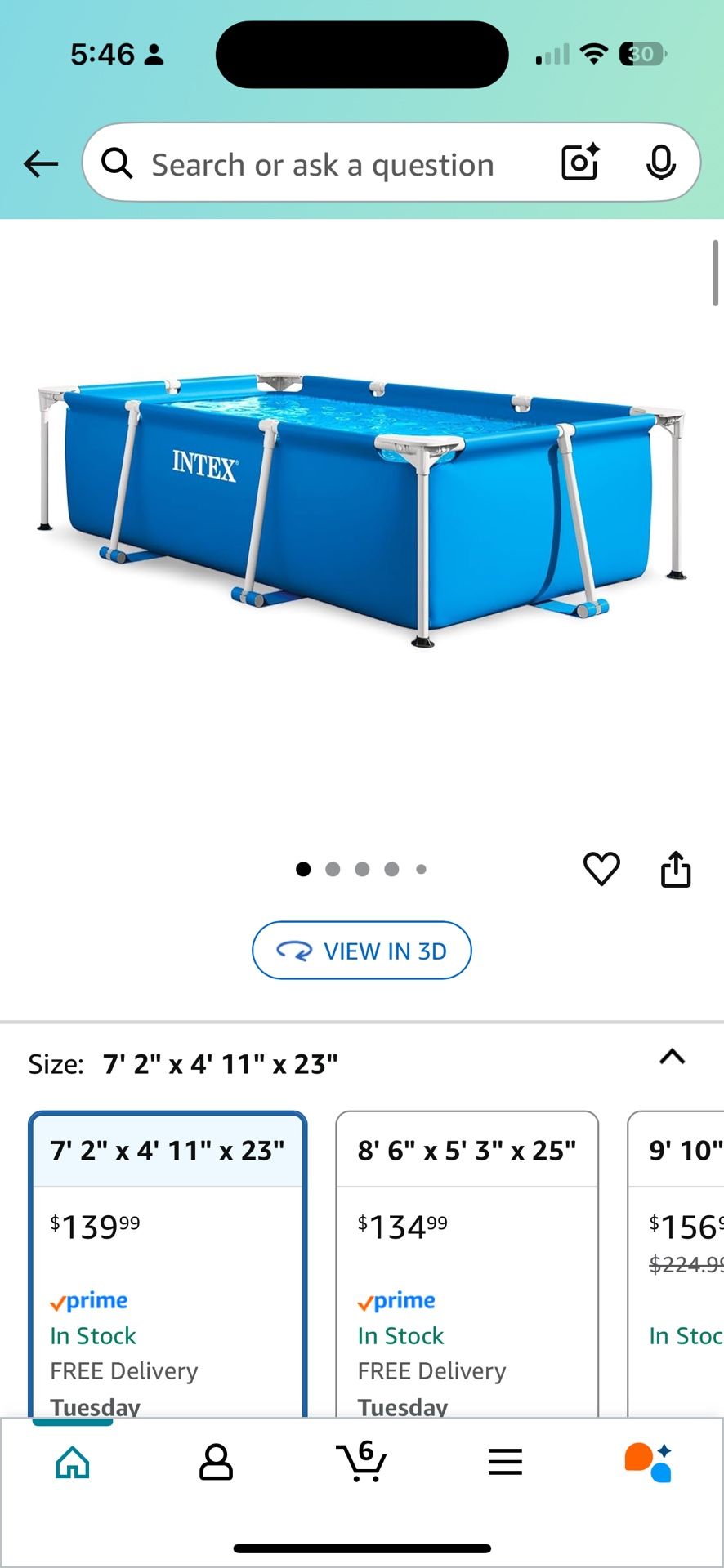 Intex Rectangular Metal Frame Pool