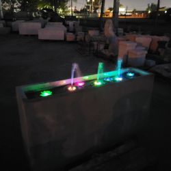 Concrete Large Rectangular Planters or Water Fountain / Cement Backyard Patio Garden Planter Pots / Outdoor Fountains