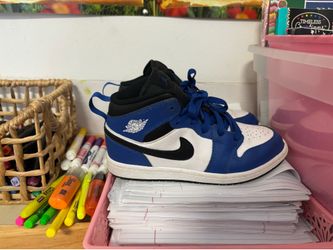 Black and blue and white retro Jordan ones