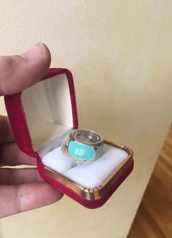 Sterling silver enamel ring size 6