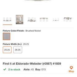 Sea Gull Lighting Visalia 20.25 in. W 3-Light Brushed Nickel Bathroom Vanity Light with White Etched Glass Shades