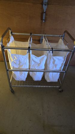 Laundry Cart, 3 Compartment