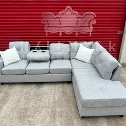 New Grey Sectional Couches (🚚FREE DELIVER