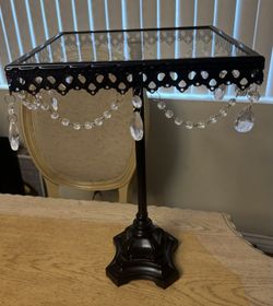 Great Condition Black Square Chandelier Cake/Dessert  Stand  10 W x 16 L 
